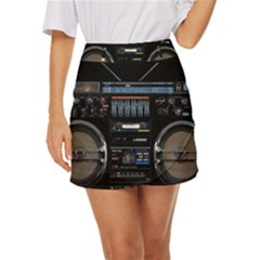 Vintage Radio Mini Front Wrap Skirt by Proyonanggan