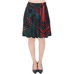 A Dark City Vector Velvet High Waist Skirt by Proyonanggan