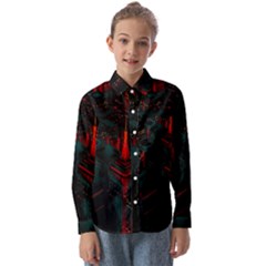 A Dark City Vector Kids  Long Sleeve Shirt by Proyonanggan