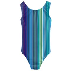 Color Stripes Kids  Cut-out Back One Piece Swimsuit by Proyonanggan