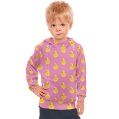 Rubber Duck Pattern Kids  Hooded Pullover by Valentinaart