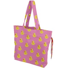 Rubber Duck Pattern Drawstring Tote Bag by Valentinaart