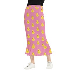 Rubber Duck Pattern Maxi Fishtail Chiffon Skirt by Valentinaart