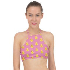 Rubber Duck Pattern Halter Bikini Top by Valentinaart