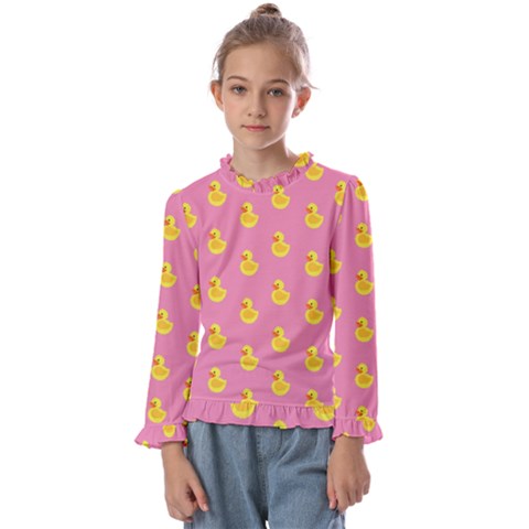 Rubber Duck Pattern Kids  Frill Detail Tee by Valentinaart