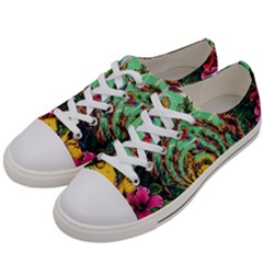 Monkey Tiger Bird Parrot Forest Jungle Style Men s Low Top Canvas Sneakers by Grandong