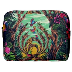 Monkey Tiger Bird Parrot Forest Jungle Style Make Up Pouch (large) by Grandong