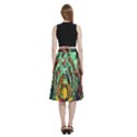 Monkey Tiger Bird Parrot Forest Jungle Style A-Line Full Circle Midi Skirt With Pocket View4