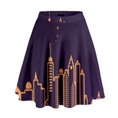 Skyscraper Town Urban Towers High Waist Skirt by Bangk1t