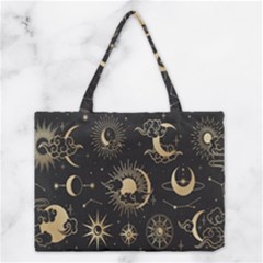 Asian-set With Clouds Moon-sun Stars Vector Collection Oriental Chinese Japanese Korean Style Medium Tote Bag by Bangk1t