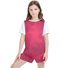 Amaranth Turbulance Cameurut Kids  Tee And Sports Shorts Set by imanmulyana