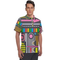 Pattern Geometric Abstract Colorful Arrow Line Circle Triangle Men s Polo Tee by Bangk1t