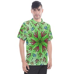 Flower Mandala Art Drawing Spring Background Men s Polo Tee by Bangk1t