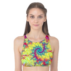 Fractal Spiral Abstract Background Vortex Yellow Tank Bikini Top by Bangk1t