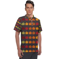 Autumn Fall Leaves Season Background Glitter Art Men s Polo Tee by Bangk1t