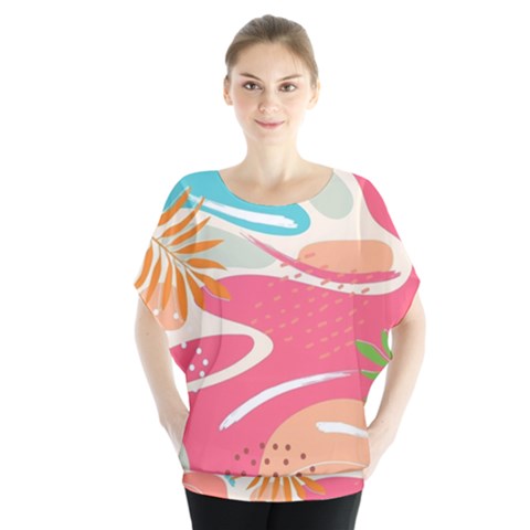 Vector Art At Vecteezy Aesthetic Abstract Batwing Chiffon Blouse by Amaryn4rt