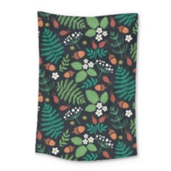 Pattern Forest Leaf Fruits Flowers Motif Small Tapestry by Amaryn4rt