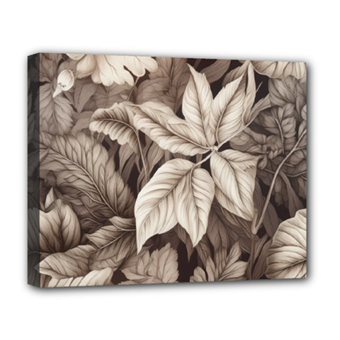 Plant Leaves Pattern Deluxe Canvas 20  X 16  (stretched) by Amaryn4rt