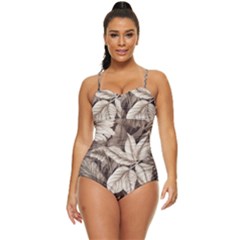 Plant Leaves Pattern Retro Full Coverage Swimsuit by Amaryn4rt