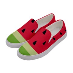 Watermelon Fruit Food Healthy Vitamins Nutrition Women s Canvas Slip Ons by pakminggu