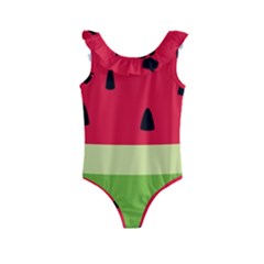 Watermelon Fruit Food Healthy Vitamins Nutrition Kids  Frill Swimsuit by pakminggu