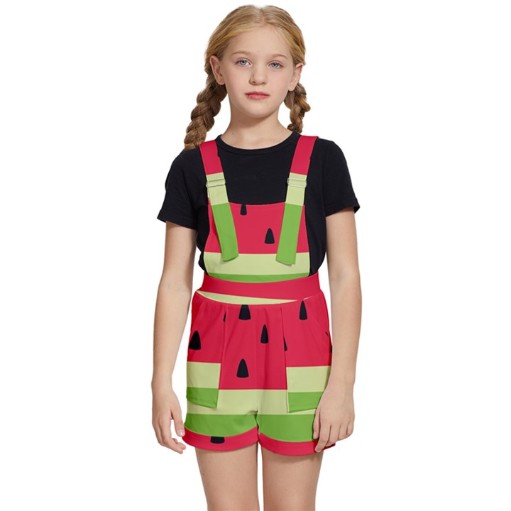 Watermelon Fruit Food Healthy Vitamins Nutrition Kids  Short Overalls