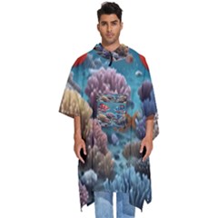 Fish Sea Ocean Men s Hooded Rain Ponchos by Ravend