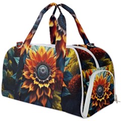 Flower Plant Geometry Burner Gym Duffel Bag by Ravend