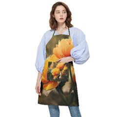 Yellow Butterfly Flower Pocket Apron by artworkshop