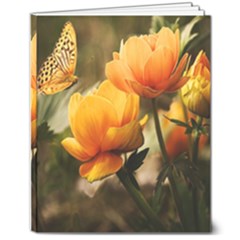 Yellow Butterfly Flower 8  X 10  Softcover Notebook by artworkshop