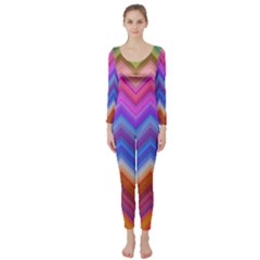 Pattern Chevron Zigzag Background Long Sleeve Catsuit by Grandong