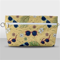 Seamless Pattern Of Sunglasses Tropical Leaves And Flower Handbag Organizer by Grandong