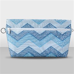 Seamless Pattern Of Cute Summer Blue Line Zigzag Handbag Organizer by Grandong