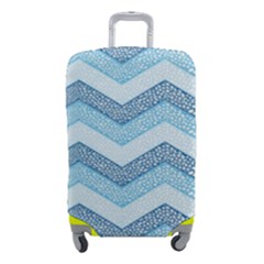 Seamless Pattern Of Cute Summer Blue Line Zigzag Luggage Cover (small) by Grandong