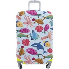 Sea Creature Themed Artwork Underwater Background Pictures Luggage Cover (large) by Grandong