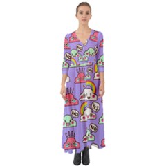 Cloud-seamless-pattern -- Button Up Boho Maxi Dress by pakminggu