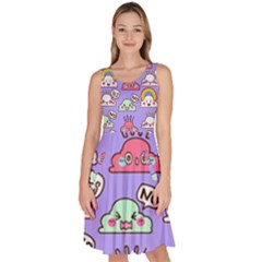 Cloud-seamless-pattern -- Knee Length Skater Dress With Pockets by pakminggu