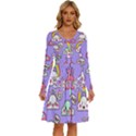 Cloud-seamless-pattern -- Long Sleeve Dress With Pocket View1