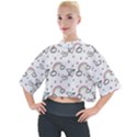 Cute-art-print-pattern Mock Neck Tee View1