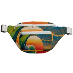 Waves Rainbow Sea Fanny Pack by uniart180623