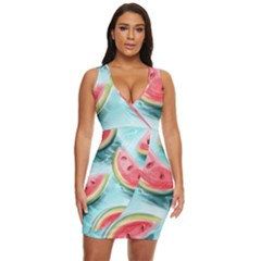 Watermelon Fruit Juicy Summer Heat Draped Bodycon Dress by uniart180623