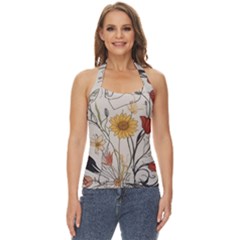 Woman Flower Pattern Basic Halter Top by pakminggu