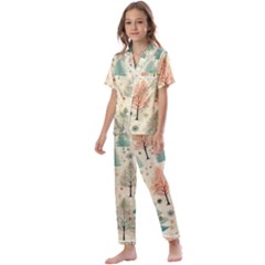 Christmas Tree Kids  Satin Short Sleeve Pajamas Set by pakminggu