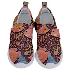 Tropical Fish Kids  Velcro No Lace Shoes by uniart180623