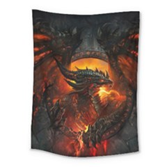 Dragon Art Fire Digital Fantasy Medium Tapestry by Bedest