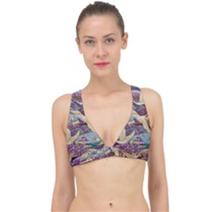 Textile-fabric-cloth-pattern Classic Banded Bikini Top by Bedest