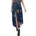 Monster Alien Pattern Seamless Background Velour Split Maxi Skirt View1