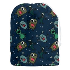 Monster Alien Pattern Seamless Background Drawstring Pouch (3xl) by pakminggu