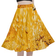 Water-gold A-line Full Circle Midi Skirt With Pocket by nateshop