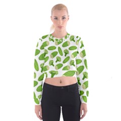 Vegetable Pattern With Composition Broccoli Cropped Sweatshirt by pakminggu